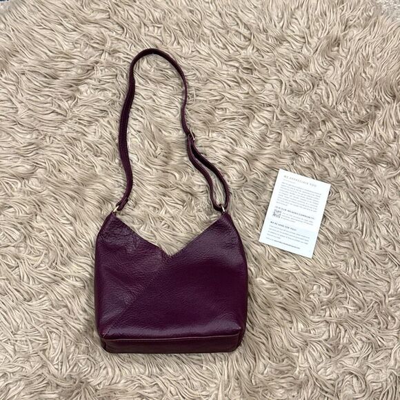 Portland leather goods small Naomi bag in plum - Picture 1 of 8